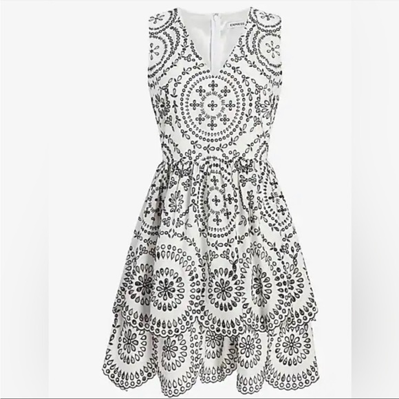 Express Dresses & Skirts - Express Embroidered Lace Tiered Dress Size Large